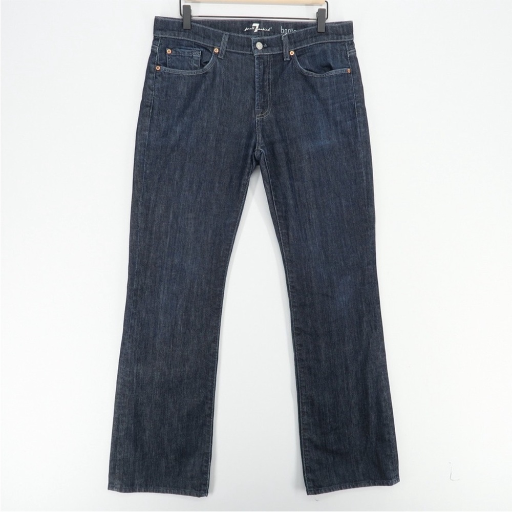 7 For All Mankind Men's Dark Indigo Bootcut Jeans